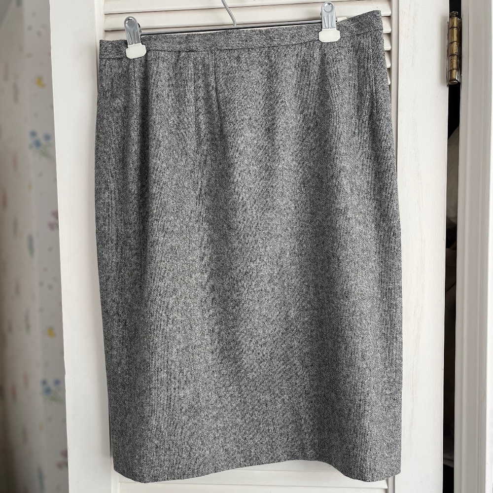 Bridgetown Collection Vintage Classic Speckled Tweed All-Wool Lined Skirt 16